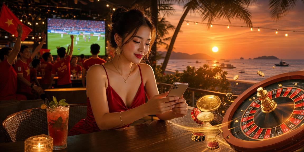 Bàn roulette bên bờ biển Phú Quốc lung linh về đêm